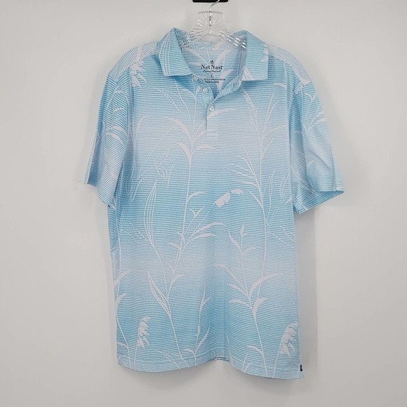 Nat Nast Luxury Collection Large Blue and White Polo Shirt - Picture 3 of 4
